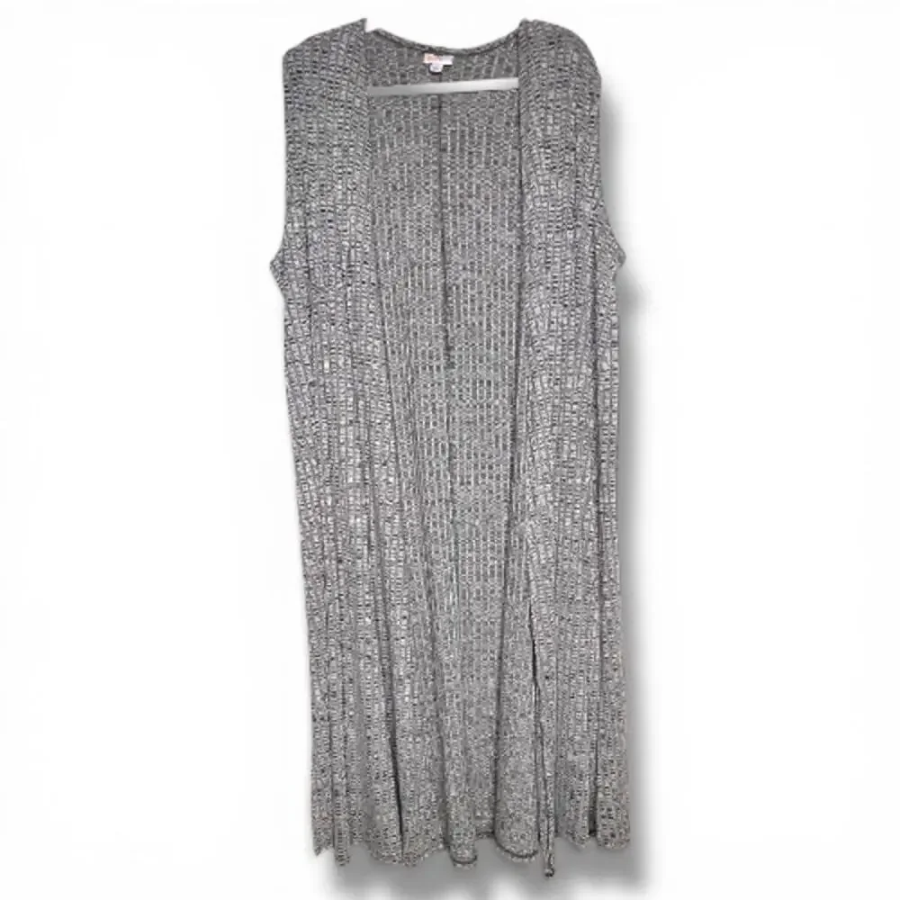 LuLaRoe Heathered Grey Joy Longline Sleeveless Vest Large